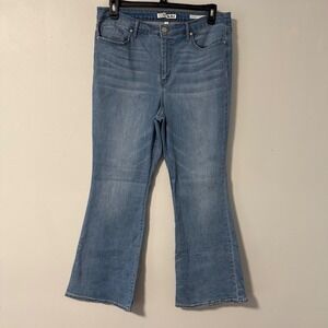 CODE‎ BLEU Women Classic Sneaker Bell High Rise Flare Jeans Medium Wash Size 14